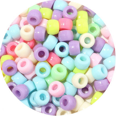 Lielas caurumu krelles Poniju akrila krelles starplikas krelles Dažādas krāsas bērniem Amatniecības konfekšu krāsa poniju krelles vairumtirdzniecība sēklu krelles