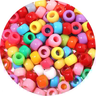 Lielas caurumu krelles Poniju akrila krelles starplikas krelles Dažādas krāsas bērniem Amatniecības konfekšu krāsa poniju krelles vairumtirdzniecība sēklu krelles