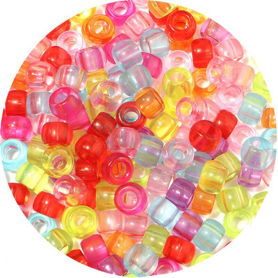 Lielas caurumu krelles Poniju akrila krelles starplikas krelles Dažādas krāsas bērniem Amatniecības konfekšu krāsa poniju krelles vairumtirdzniecība sēklu krelles