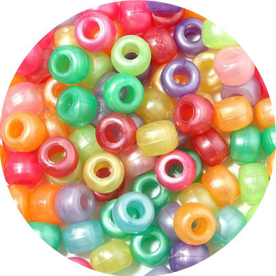 Lielas caurumu krelles Poniju akrila krelles starplikas krelles Dažādas krāsas bērniem Amatniecības konfekšu krāsa poniju krelles vairumtirdzniecība sēklu krelles