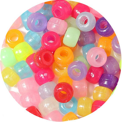 Lielas caurumu krelles Poniju akrila krelles starplikas krelles Dažādas krāsas bērniem Amatniecības konfekšu krāsa poniju krelles vairumtirdzniecība sēklu krelles