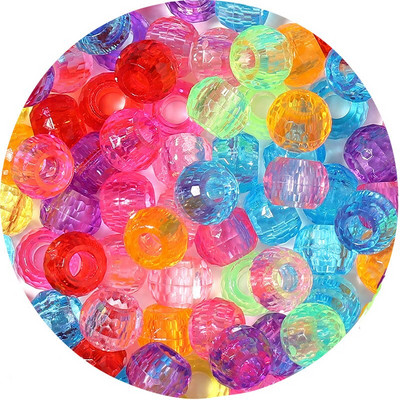 Lielas caurumu krelles Poniju akrila krelles starplikas krelles Dažādas krāsas bērniem Amatniecības konfekšu krāsa poniju krelles vairumtirdzniecība sēklu krelles