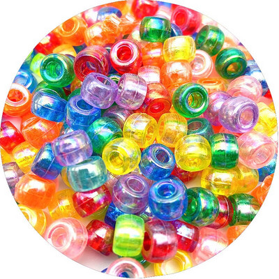 Lielas caurumu krelles Poniju akrila krelles starplikas krelles Dažādas krāsas bērniem Amatniecības konfekšu krāsa poniju krelles vairumtirdzniecība sēklu krelles