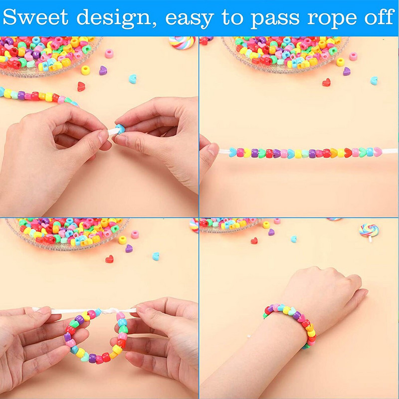 Lielas caurumu krelles Poniju akrila krelles starplikas krelles Dažādas krāsas bērniem Amatniecības konfekšu krāsa poniju krelles vairumtirdzniecība sēklu krelles