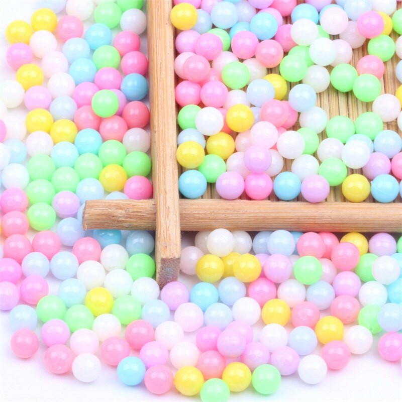 3/4/5/6/8 mm matné farebné plastové okrúhle imitácie perál bez dierky korálky DIY rozpera voľné korálky na šperky