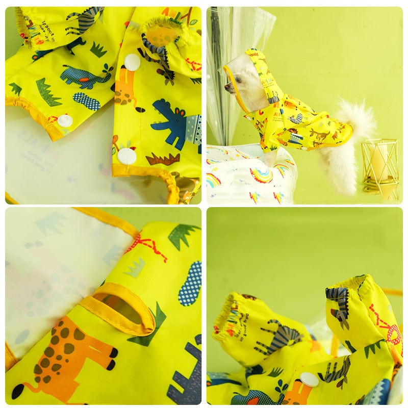 ZOOBERS Mantă de ploaie pentru câini, cu glugă mare, jachetă de ploaie pentru animale de companie, respirabilă, reflectorizantă, ușoară, rezistentă la vânt, Chihuahua Pomeranian