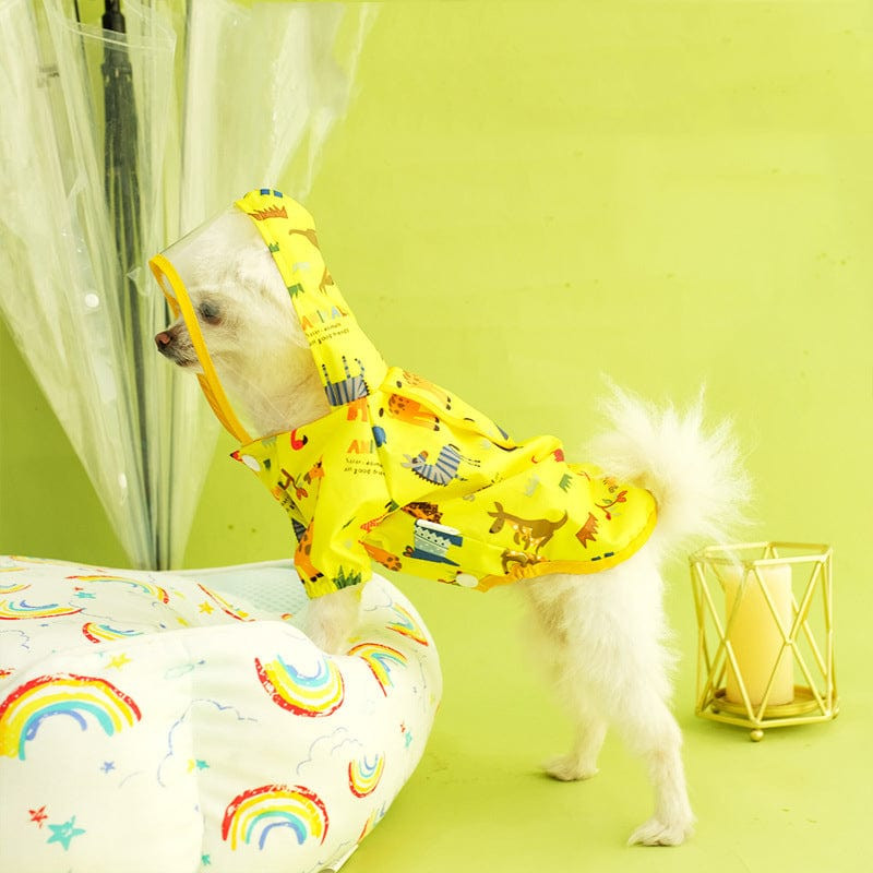 ZOOBERS Mantă de ploaie pentru câini, cu glugă mare, jachetă de ploaie pentru animale de companie, respirabilă, reflectorizantă, ușoară, rezistentă la vânt, Chihuahua Pomeranian