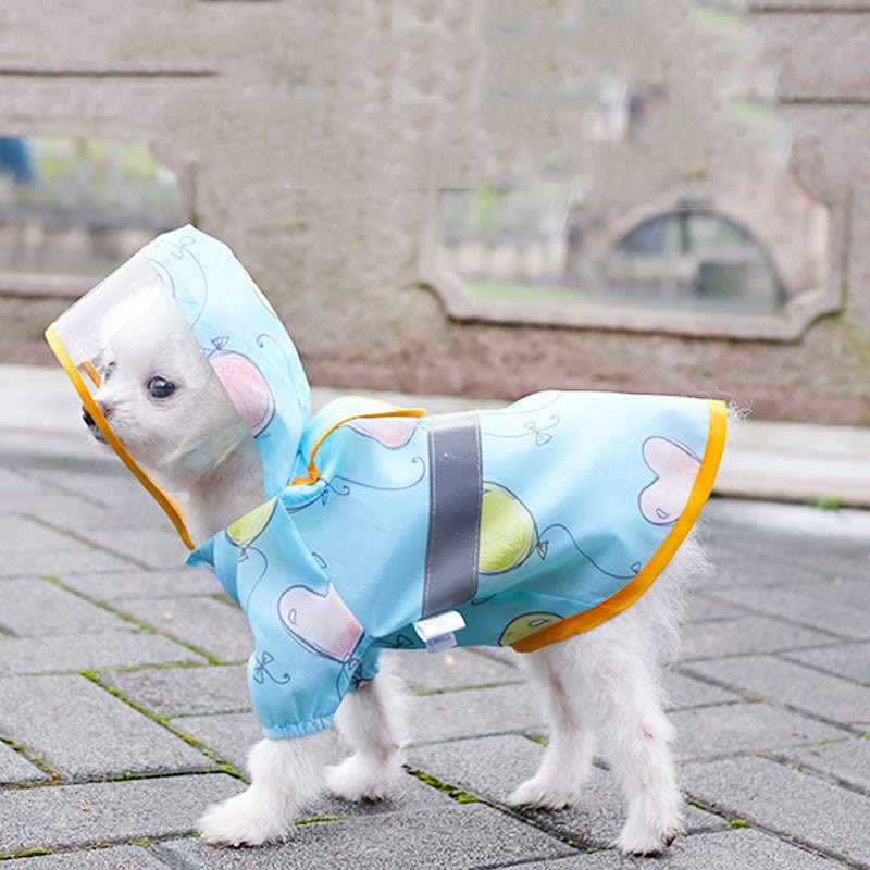ZOOBERS Mantă de ploaie pentru câini, cu glugă mare, jachetă de ploaie pentru animale de companie, respirabilă, reflectorizantă, ușoară, rezistentă la vânt, Chihuahua Pomeranian