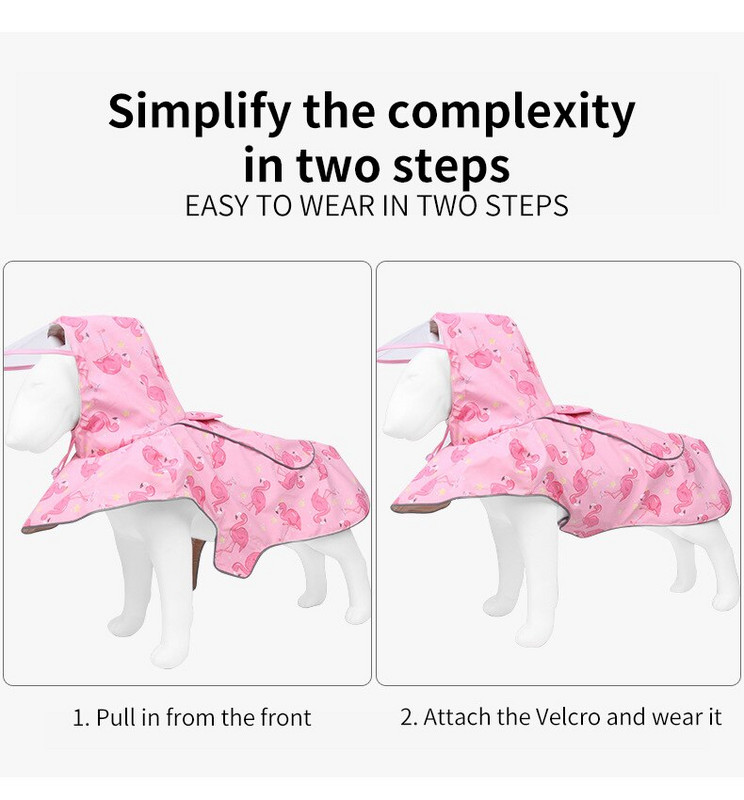 Pelerina de ploaie pentru câini Manta de ploaie cu desene reflectorizante pentru câini de talie mică, mijlocie, drăguț, rezistent la ploaie, îmbrăcăminte pentru cățeluș, accesorii pentru animale de companie