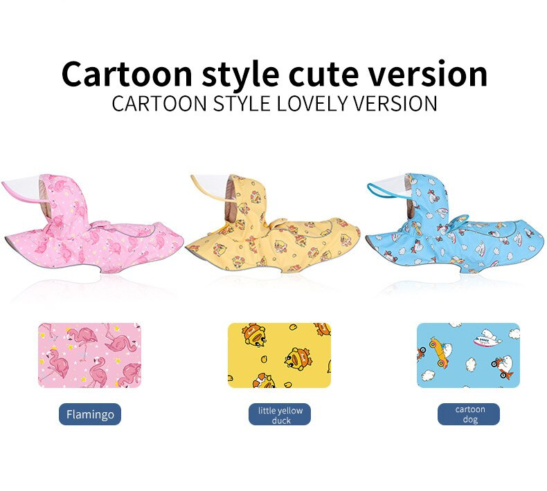 Pelerina de ploaie pentru câini Manta de ploaie cu desene reflectorizante pentru câini de talie mică, mijlocie, drăguț, rezistent la ploaie, îmbrăcăminte pentru cățeluș, accesorii pentru animale de companie