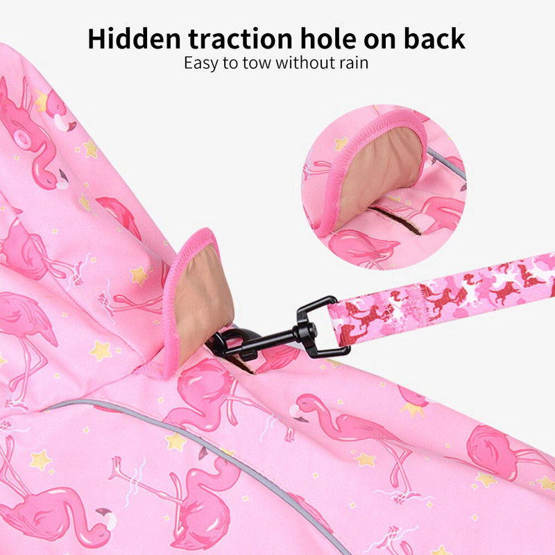 Pelerina de ploaie pentru câini Manta de ploaie cu desene reflectorizante pentru câini de talie mică, mijlocie, drăguț, rezistent la ploaie, îmbrăcăminte pentru cățeluș, accesorii pentru animale de companie