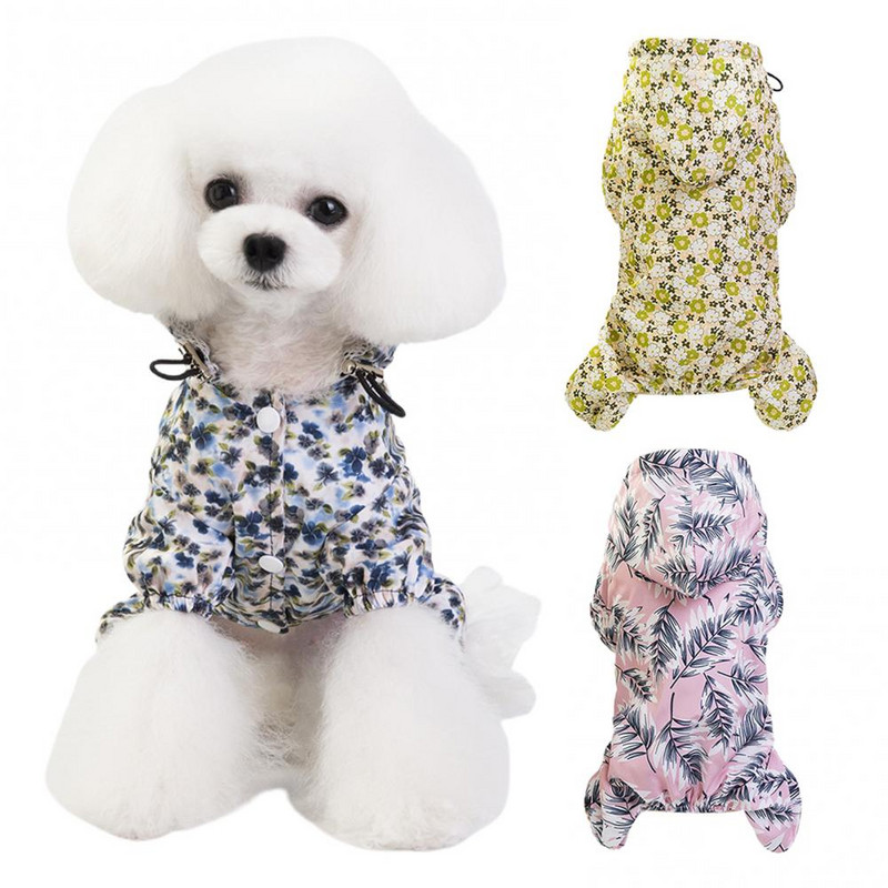 Šteniatko Mačka Nepremokavá štvornohá kapucňa s potlačou, čerstvo potlačená pláštenka pre domáce zvieratá, oblečenie pre psov, letné jarné pláštenky, doplnky pre psov, veľkosť 2XL