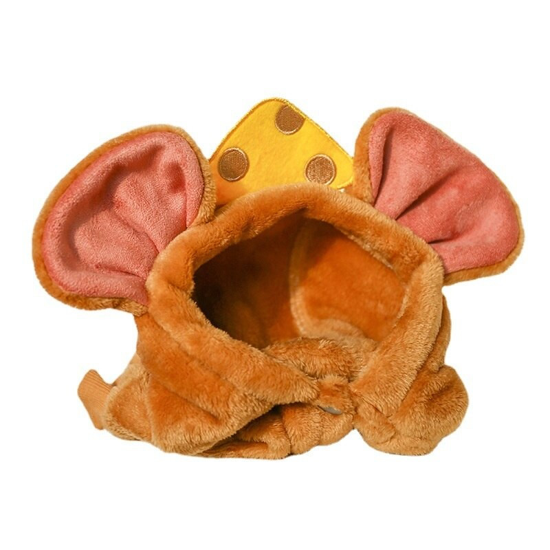 Ρούχα για κατοικίδια φθινόπωρο και χειμώνα Ζεστά, βελούδινα ρούχα για σκύλους κατοικίδιων ζώων με τετράποδα τυρί ποντίκι Big Ear Pet Disguise