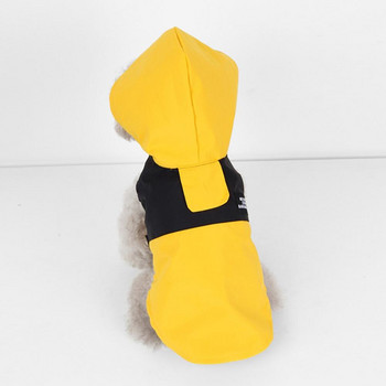 Стилен кучешки дъждобран Удобен вътрешен полар, водоустойчив, покриващ цялото тяло наметало с качулка