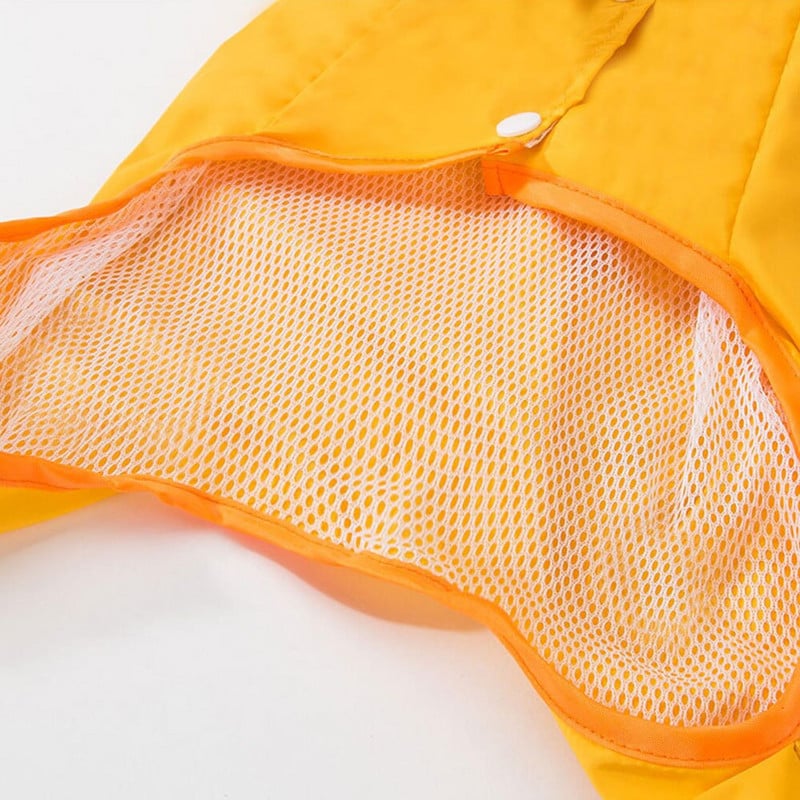 Дъждобран за куче с форма на сладко мече Дъждобран за кученце Пълно покритие на тялото с шапка Светлоотразително двупластово водоустойчиво наметало с качулка за кучета