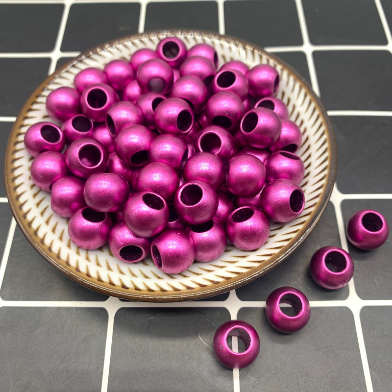 30 buc/lot 12x10mm margele distanțiere acrilice mate Mărgele cu găuri mari și mari pentru realizarea de bijuterii DIY