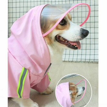 Fashion Pet Dog Ανθεκτικό αδιάβροχο για μεσαίου μεγέθους σκύλους Αδιάβροχο μπουφάν Rain Coat Ρούχα Corgi Husky Alaska Labrador FBC01