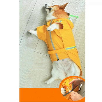 Fashion Pet Dog Ανθεκτικό αδιάβροχο για μεσαίου μεγέθους σκύλους Αδιάβροχο μπουφάν Rain Coat Ρούχα Corgi Husky Alaska Labrador FBC01