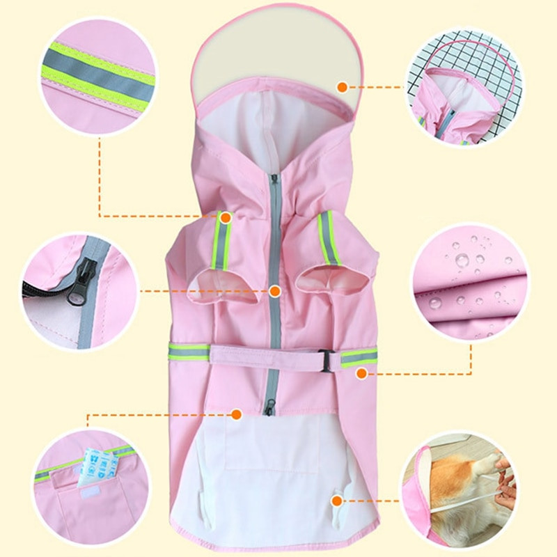 Módny odolný pršiplášť pre psov pre stredne veľké psy, nepremokavá bunda, pršiplášť, oblečenie, corgi, husky, aljašský labrador FBC01