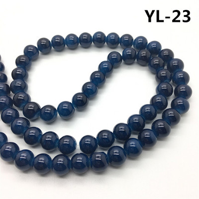 Comerț cu ridicata 4mm 6mm 8mm 10mm Jad Color Sticla Perle rotunde margele libere Fabricarea de bijuterii DIY 40 de culori alegere