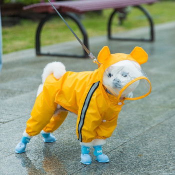Дъждовни обувки за домашни кучета Водоустойчиви силиконови обувки за кучета Противоплъзгащи се ботуши за малки, средни големи кучета Котки Rainy Days Appear Pet Supplies