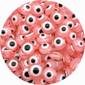 8 mm 10 mm 50/30 бр. Смола Evil Eye Мъниста Овална форма Дистанционни мъниста за изработка на бижута Направи си сам Чар Гривна Колие