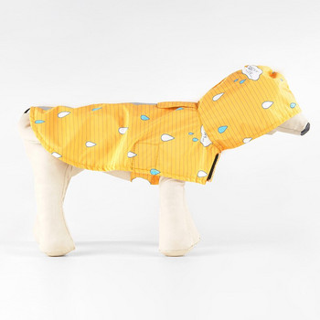 Αδιάβροχο Puppy Dog Αδιάβροχο με κουκούλα για Small Medium Dog Print Poncho Ρούχα με αντανακλαστικό μπουφάν με λουρί με τρύπα
