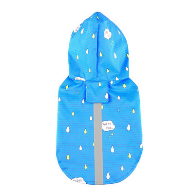 Nepremokavý pršiplášť pre šteniatka s kapucňou pre malé a stredné psy, pončo s potlačou, reflexnou bundou a otvorom na vodítko