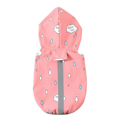 Nepremokavý pršiplášť pre šteniatka s kapucňou pre malé a stredné psy, pončo s potlačou, reflexnou bundou a otvorom na vodítko