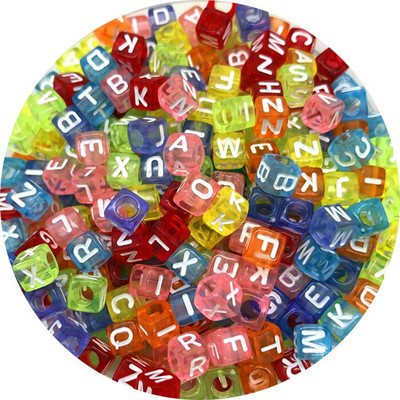 100 бр. Смесени акрилни мъниста с букви Азбука Цифрови разхлабени дистанционни мъниста за изработка на бижута Направи си сам ръчно изработена гривна Колие