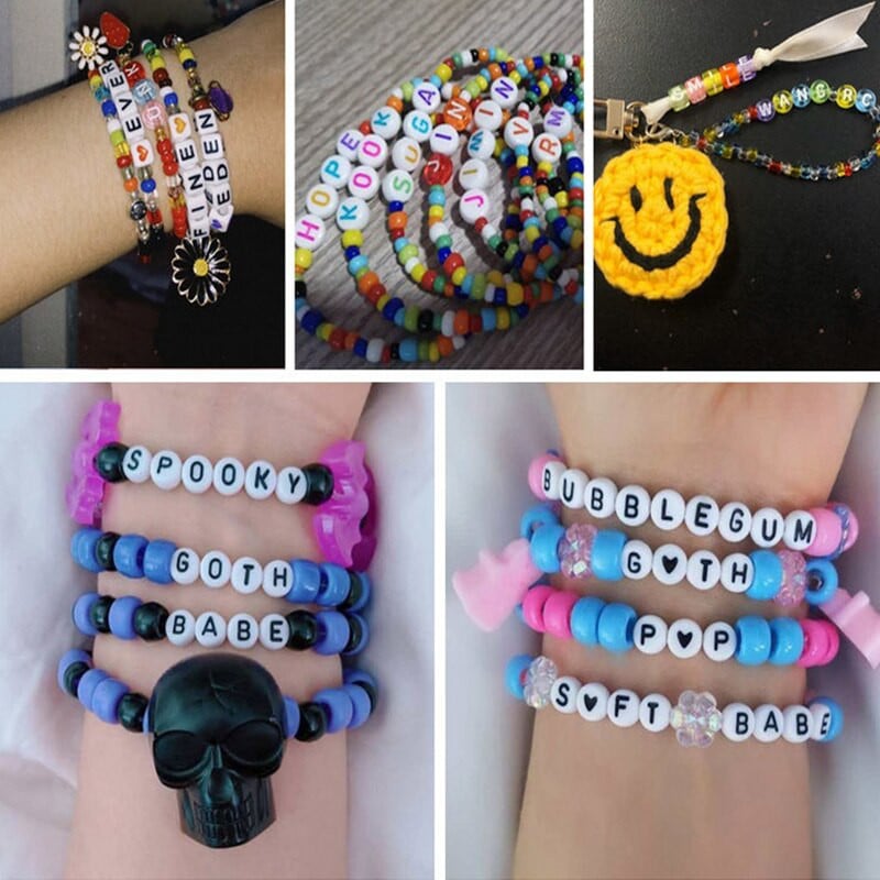 100 бр. Смесени акрилни мъниста с букви Азбука Цифрови разхлабени дистанционни мъниста за изработка на бижута Направи си сам ръчно изработена гривна Колие