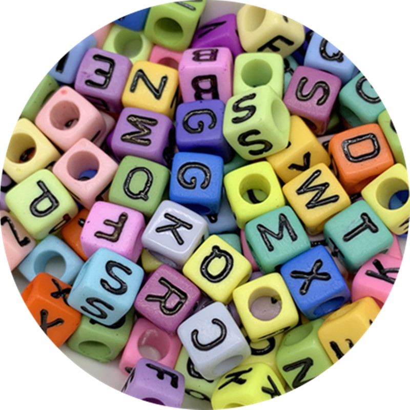 100 бр. Смесени акрилни мъниста с букви Азбука Цифрови разхлабени дистанционни мъниста за изработка на бижута Направи си сам ръчно изработена гривна Колие