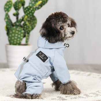 Ανακλαστικά μπουφάν αδιάβροχο για σκύλους για κουτάβι γάτα Αδιάβροχο παλτό με κουκούλα που αναπνέει με τέσσερα πόδια για κατοικίδια Ρούχα για σκύλους Chihuahua Εξωτερικά ενδύματα