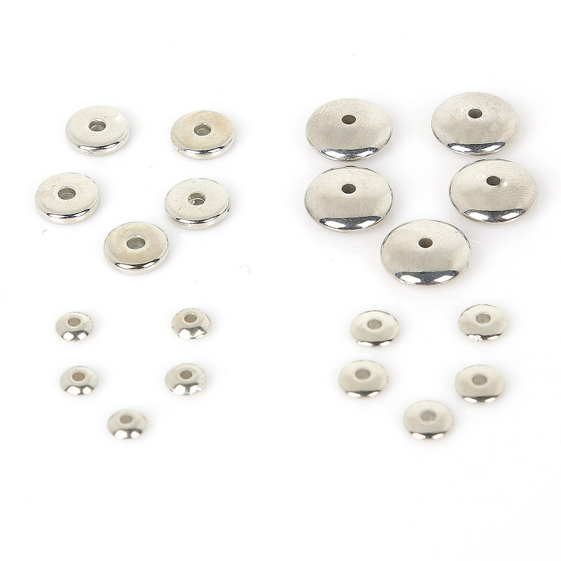 Novih 500-100 kom/lot labavih odstojnih perli s ravnim okruglim kotačićima za rukotvorine DIY šivanje Izrada nakita KC zlatne/rodijske plosnate okrugle perle