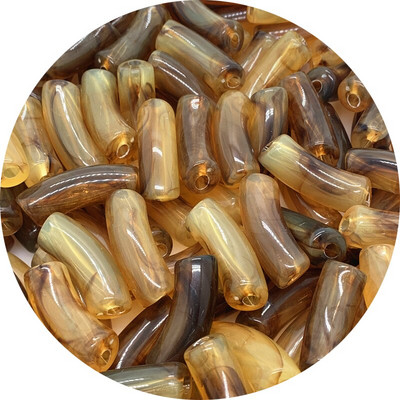 10 ks 35x14mm akrylové korálky, rúrkové korálky, voľné rozpery, plastové zakrivené korálky s rezancami na výrobu náramkov, šperkov, remeselných potrieb