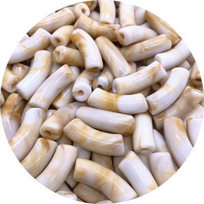 10 ks 35x14mm akrylové korálky, rúrkové korálky, voľné rozpery, plastové zakrivené korálky s rezancami na výrobu náramkov, šperkov, remeselných potrieb