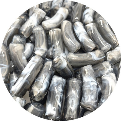 10 ks 35x14mm akrylové korálky, rúrkové korálky, voľné rozpery, plastové zakrivené korálky s rezancami na výrobu náramkov, šperkov, remeselných potrieb