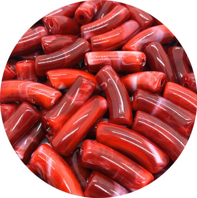 10 ks 35x14mm akrylové korálky, rúrkové korálky, voľné rozpery, plastové zakrivené korálky s rezancami na výrobu náramkov, šperkov, remeselných potrieb