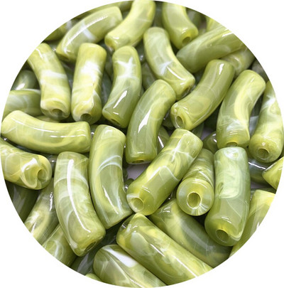 10 ks 35x14mm akrylové korálky, rúrkové korálky, voľné rozpery, plastové zakrivené korálky s rezancami na výrobu náramkov, šperkov, remeselných potrieb