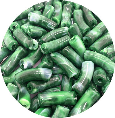 10 ks 35x14mm akrylové korálky, rúrkové korálky, voľné rozpery, plastové zakrivené korálky s rezancami na výrobu náramkov, šperkov, remeselných potrieb