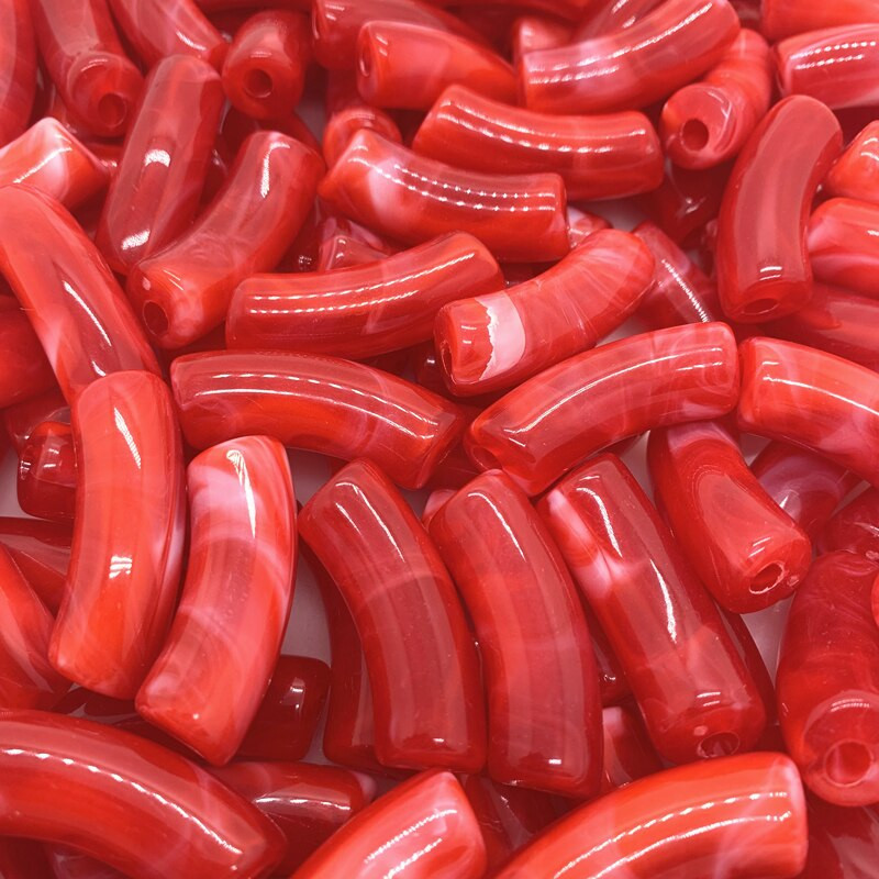 10 ks 35x14mm akrylové korálky, rúrkové korálky, voľné rozpery, plastové zakrivené korálky s rezancami na výrobu náramkov, šperkov, remeselných potrieb