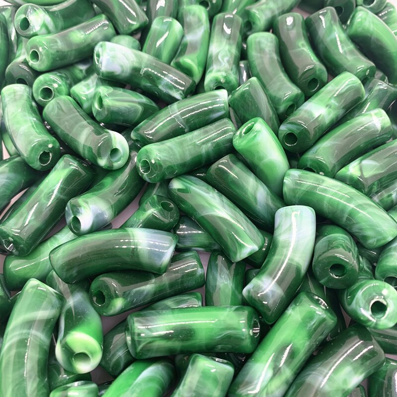 10 ks 35x14mm akrylové korálky, rúrkové korálky, voľné rozpery, plastové zakrivené korálky s rezancami na výrobu náramkov, šperkov, remeselných potrieb