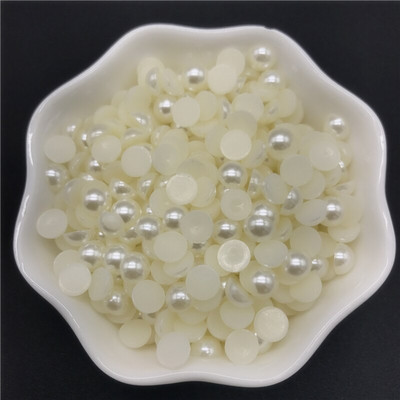 4mm 6mm 8mm 10mm pērļu imitācijas akrila krelles plakanas aizmugures albuma krelles juvelierizstrādājumiem Amatniecības pērles apģērbu aksesuāri