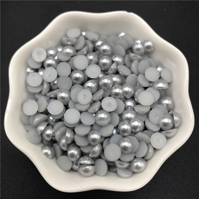 4mm 6mm 8mm 10mm pērļu imitācijas akrila krelles plakanas aizmugures albuma krelles juvelierizstrādājumiem Amatniecības pērles apģērbu aksesuāri