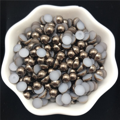 4mm 6mm 8mm 10mm pērļu imitācijas akrila krelles plakanas aizmugures albuma krelles juvelierizstrādājumiem Amatniecības pērles apģērbu aksesuāri