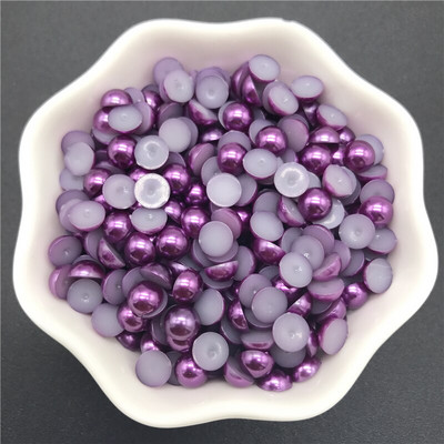 4mm 6mm 8mm 10mm pērļu imitācijas akrila krelles plakanas aizmugures albuma krelles juvelierizstrādājumiem Amatniecības pērles apģērbu aksesuāri