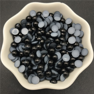 4mm 6mm 8mm 10mm pērļu imitācijas akrila krelles plakanas aizmugures albuma krelles juvelierizstrādājumiem Amatniecības pērles apģērbu aksesuāri