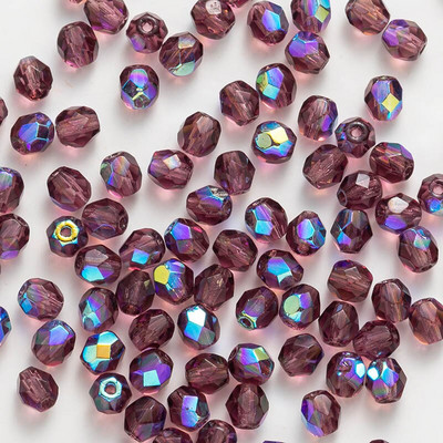 Taidian Čekijos ugniai poliruoti stiklo karoliukai jujubes formos rankų darbo amatų dovana, nacionalinis stilius 4mm 3/5 gramai / maišelis