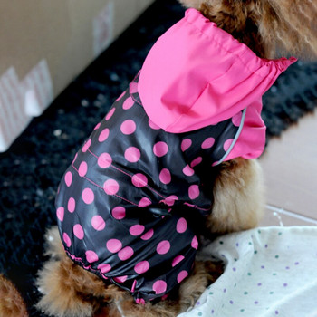 Αδιάβροχο για σκύλους κατοικίδιων ζώων Lovely Polka Dot Rainwear για κατοικίδια Ρυθμιζόμενο κορδόνι περίσφιξης Αδιάβροχο παλτό σκύλου Μανδύας για σκύλους ασφαλείας για τεριέ Yorkshire