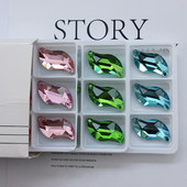 Sve veličine Sve boje ab s oblik ušivanje na vještački dijamant staklo kristalno šivanje ravni naslon 2 rupe 6*12 10*20 14*30 za ukrašavanje haljine